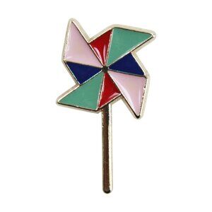 Pastel Pinwheel Enamel Pin - Colorful Fun Cute Nature Wind Toy Apparel Gift NWT
